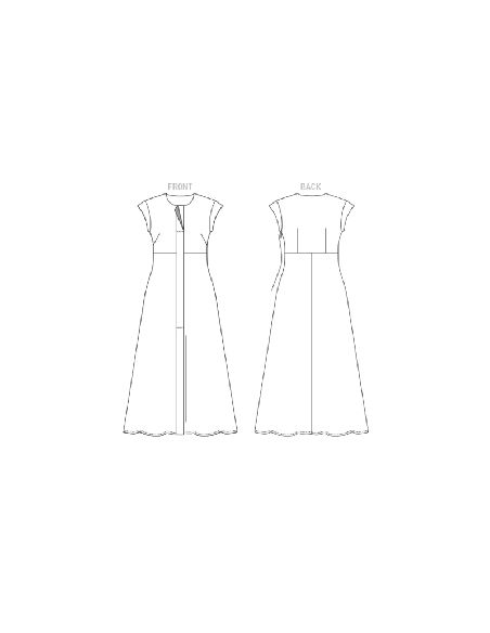 Patron Vogue 1859 F5 - Robe longue avec découpe empire