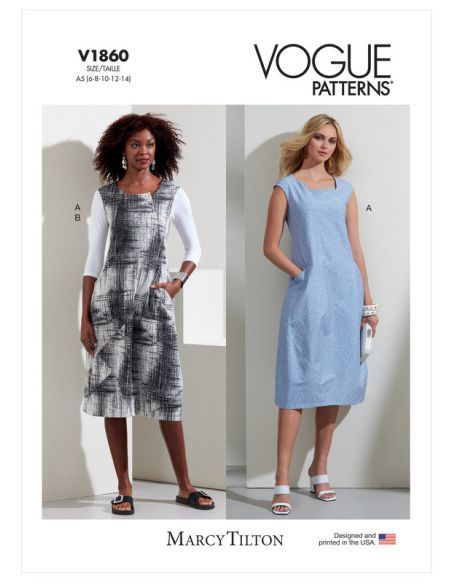 Patron Vogue 1860 A5 - Haut et robe en maille