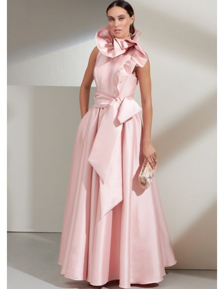 Patron Vogue 1861 B5 - Robe de soirée à col volanté avec ceinture