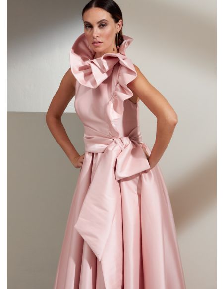 Patron Vogue 1861 B5 - Robe de soirée à col volanté avec ceinture