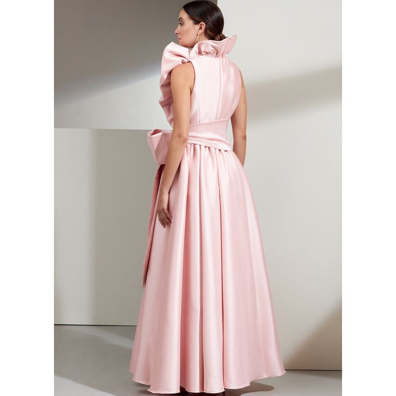 Patron Vogue 1861 B5 - Robe de soirée à col volanté avec ceinture