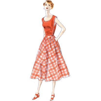 Patron Vogue 1864 F5 - Robe style tablier rétro 2