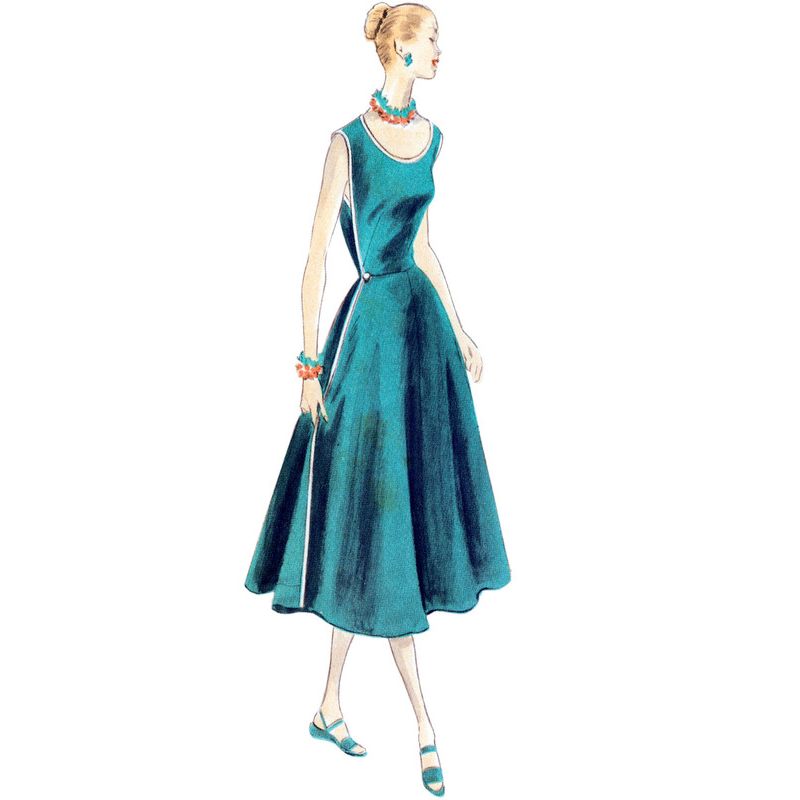 Patron Vogue 1864 F5 - Robe style tablier rétro