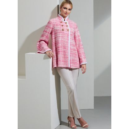 Patron Vogue 1866 F5 - Manteau femme évasé à double boutonnage avec manches larges 2