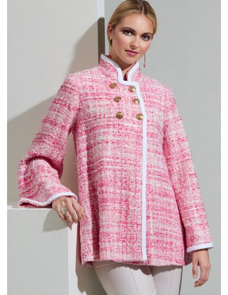 Patron Vogue 1866 F5 - Manteau femme évasé à double boutonnage avec manches larges