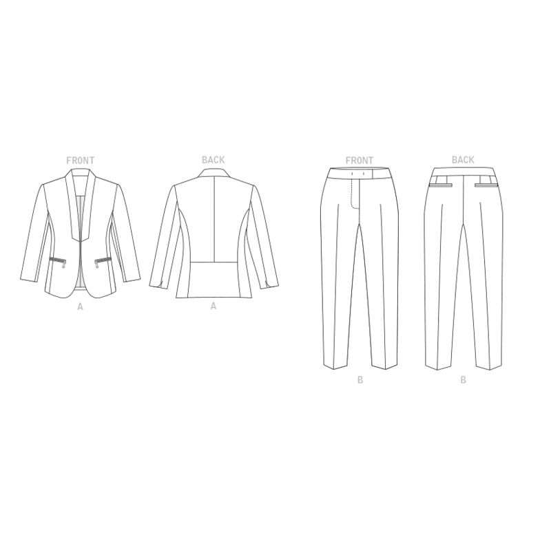 Patron Vogue 1867 A5 - Ensemble blazer et pantalon pour femme