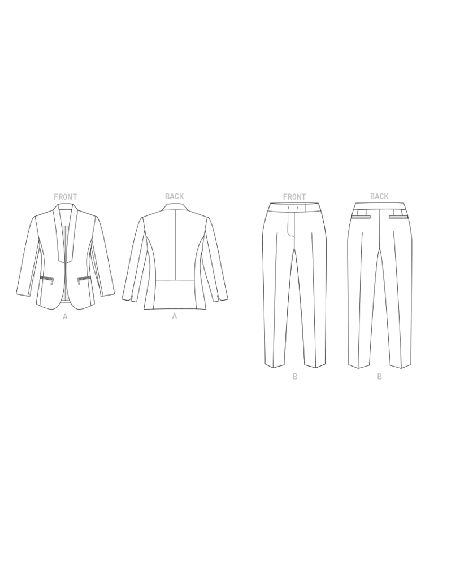Patron Vogue 1867 A5 - Ensemble blazer et pantalon pour femme