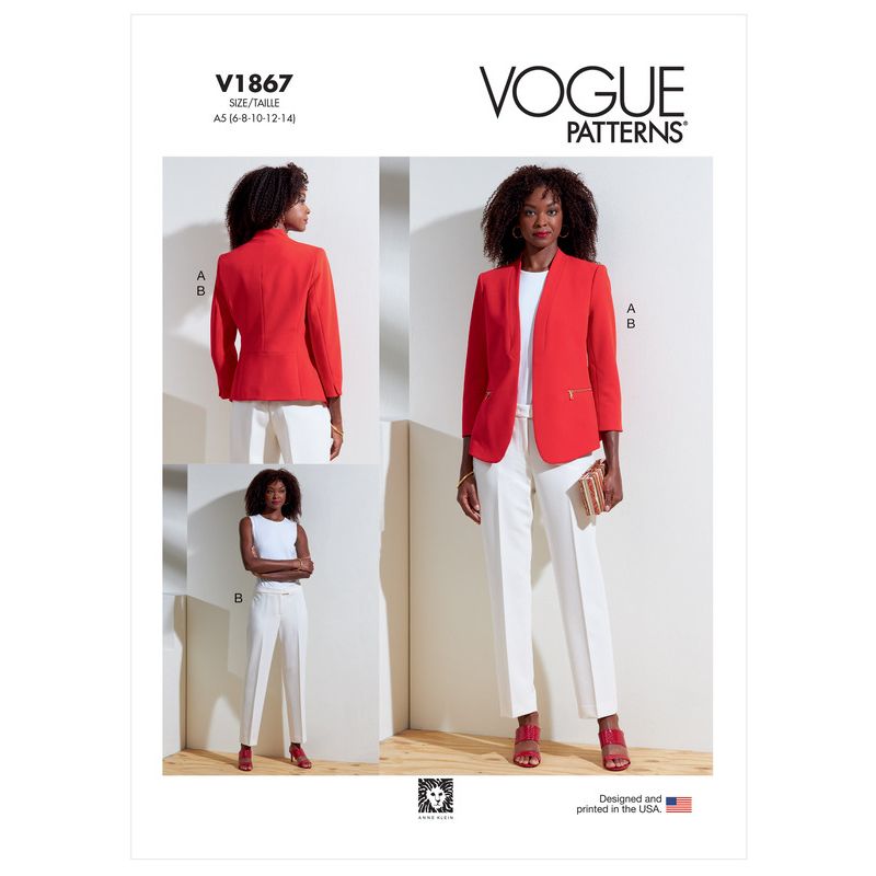 Patron Vogue 1867 A5 - Ensemble blazer et pantalon pour femme