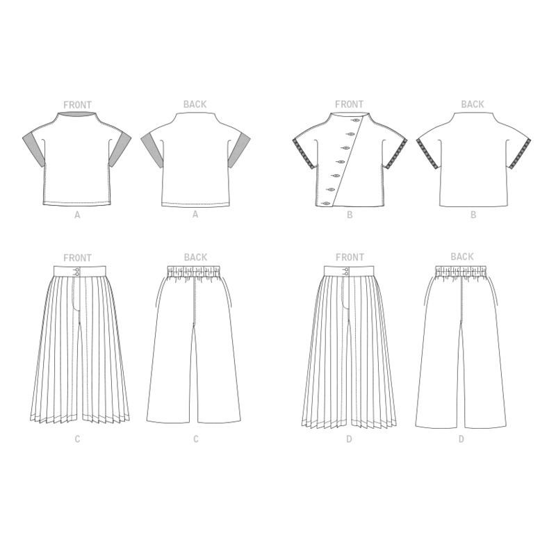 Patron Vogue 1868 A - Ensemble top ample et pantalon plissé évasé