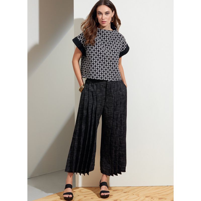 Patron Vogue 1868 A - Ensemble top ample et pantalon plissé évasé