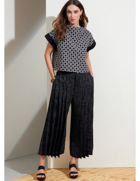 Patron Vogue 1868 A - Ensemble top ample et pantalon plissé évasé