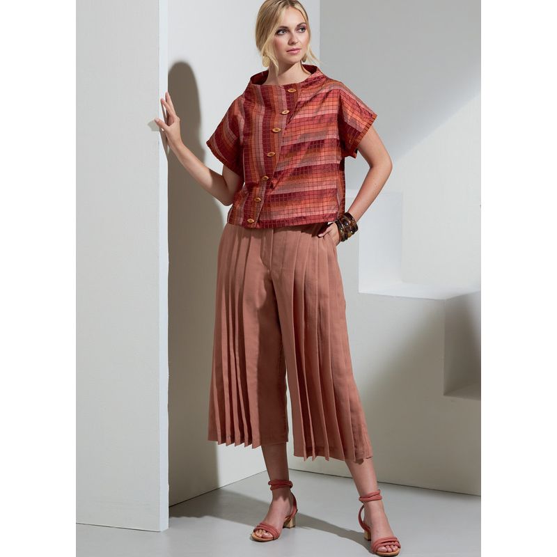 Patron Vogue 1868 A - Ensemble top ample et pantalon plissé évasé
