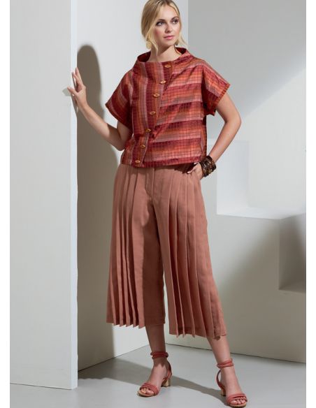 Patron Vogue 1868 A - Ensemble top ample et pantalon plissé évasé