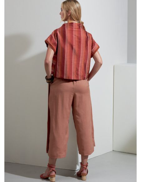 Patron Vogue 1868 A - Ensemble top ample et pantalon plissé évasé