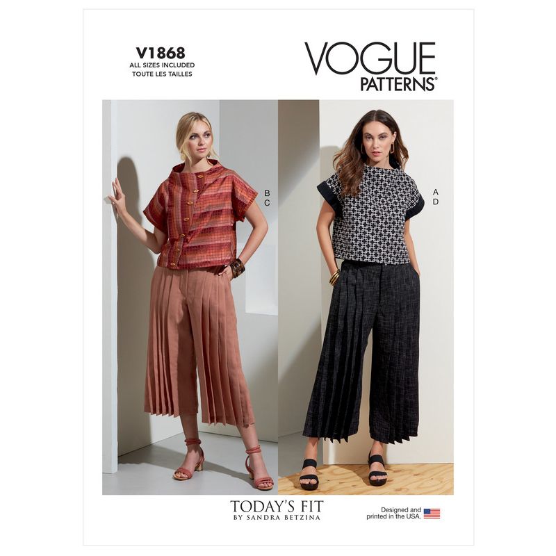 Patron Vogue 1868 A - Ensemble top ample et pantalon plissé évasé