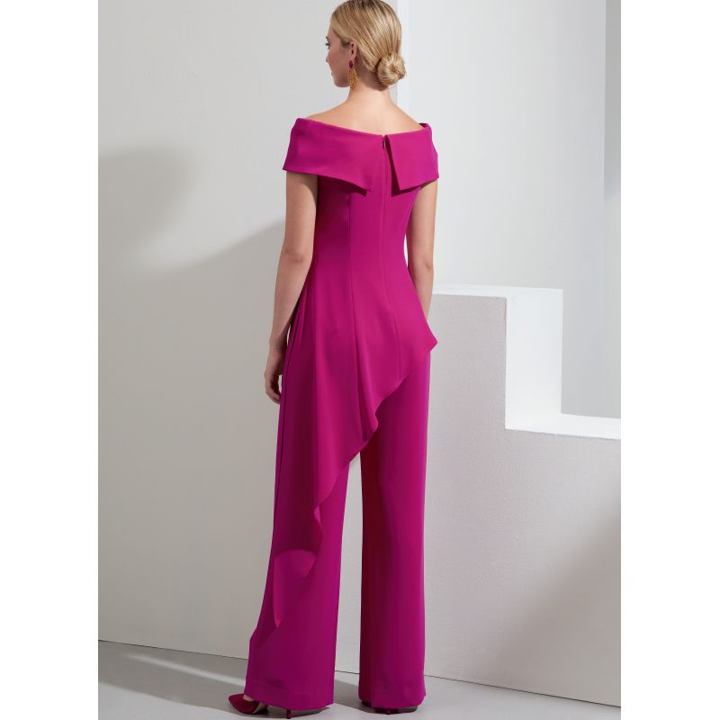 Patron Vogue 1869 B5 - Ensemble de soirée : Top à épaules dénudées et bas asymétrique accompagné d'un pantalon large