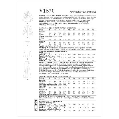 Patron Vogue 1870 Y5 - Ensemble veste et pantalon 2