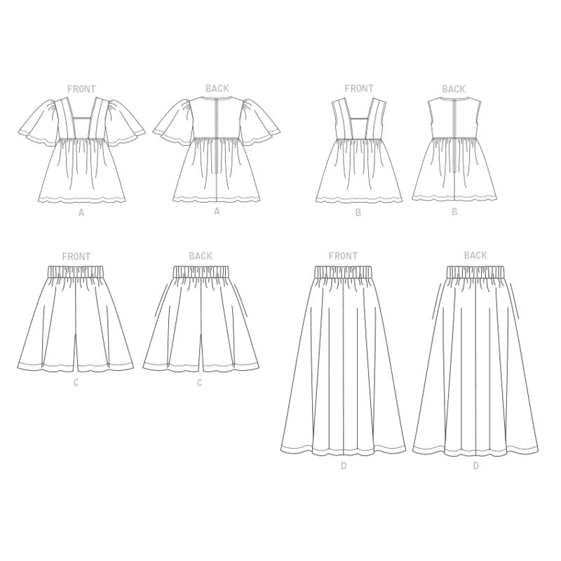 Patron Vogue 1871 F5 - Ensemble comprenant un top, un short et une jupe à élastique