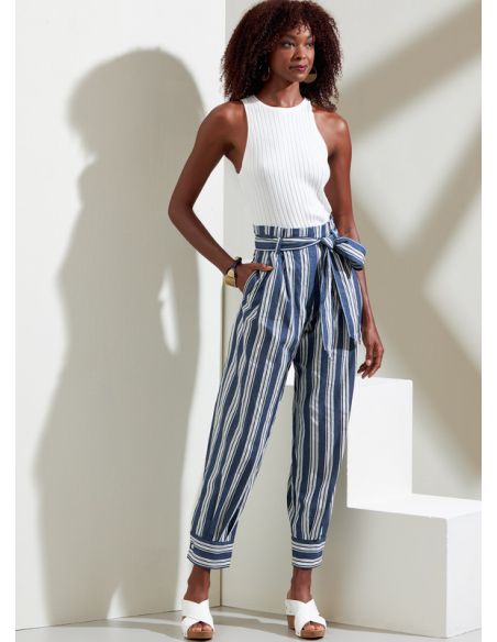 Patron Vogue 1873 B5 - Pantalon taille haute paperbag à plis