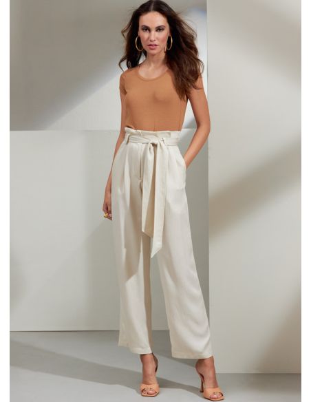 Patron Vogue 1873 B5 - Pantalon taille haute paperbag à plis