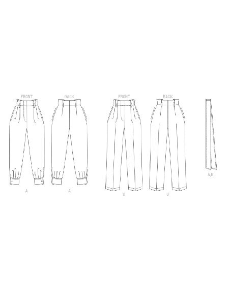 Patron Vogue 1873 B5 - Pantalon taille haute paperbag à plis