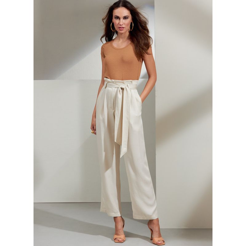 Patron Vogue 1873 F5 - Pantalon taille haute paperbag à plis