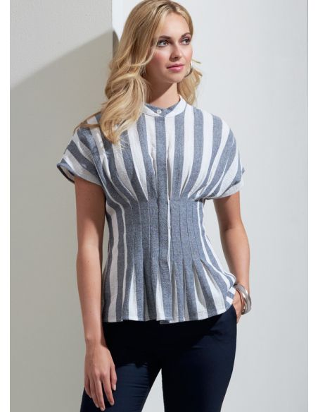 Patron Vogue 1874 F5 - Top avec plis piqués à la taille