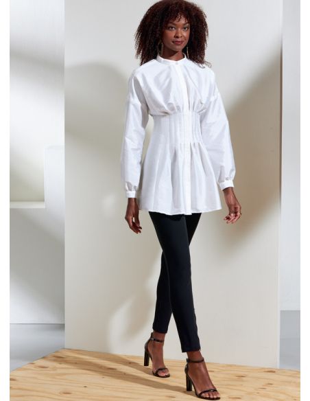 Patron Vogue 1874 F5 - Top avec plis piqués à la taille