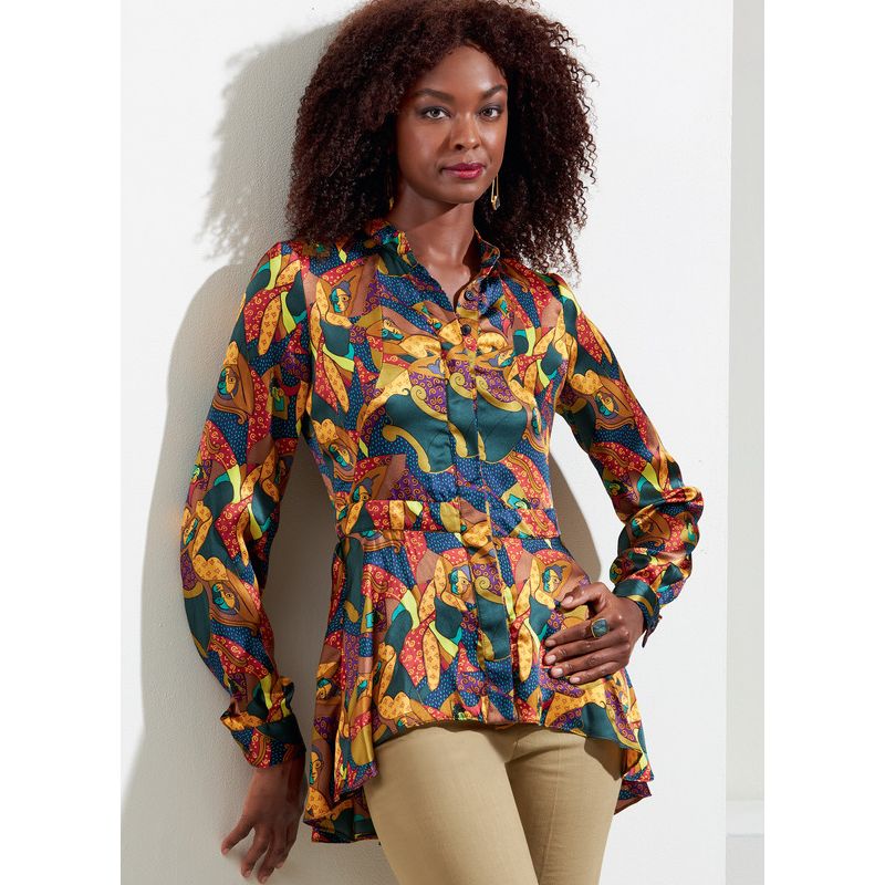 Patron Vogue 1875 B5 - Top à basque avec manches bouffantes