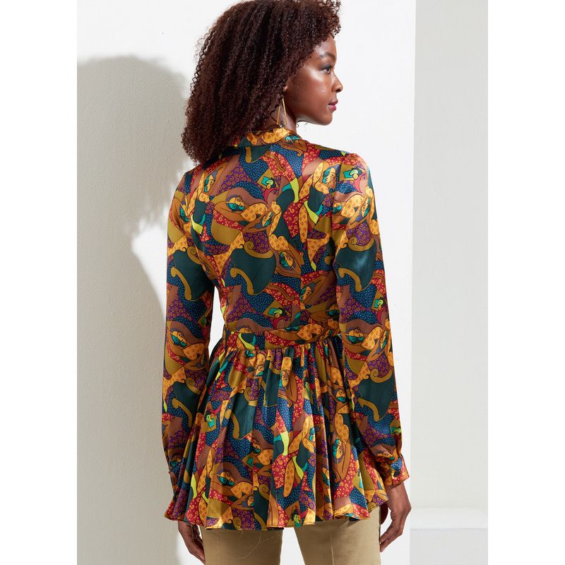 Patron Vogue 1875 B5 - Top à basque avec manches bouffantes