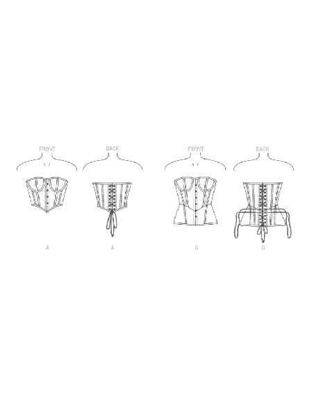 Patron Vogue 1876 B5 - Corset avec laçage au dos