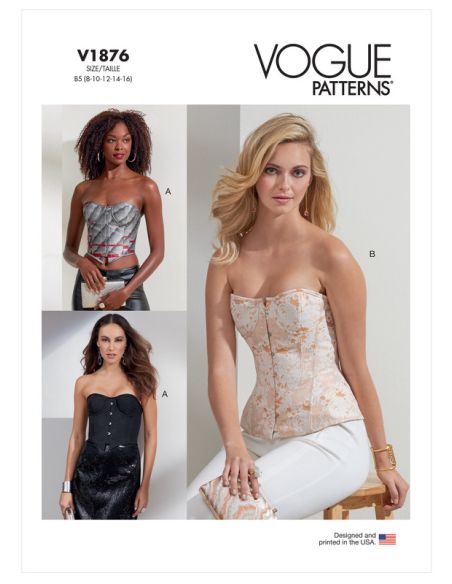Patron Vogue 1876 F5 - Corset avec laçage au dos