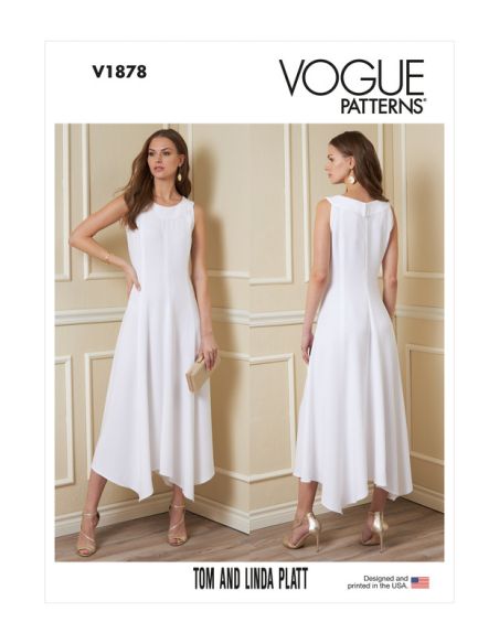 Patron Vogue 1878 A5 - Robe cintrée puis évasée