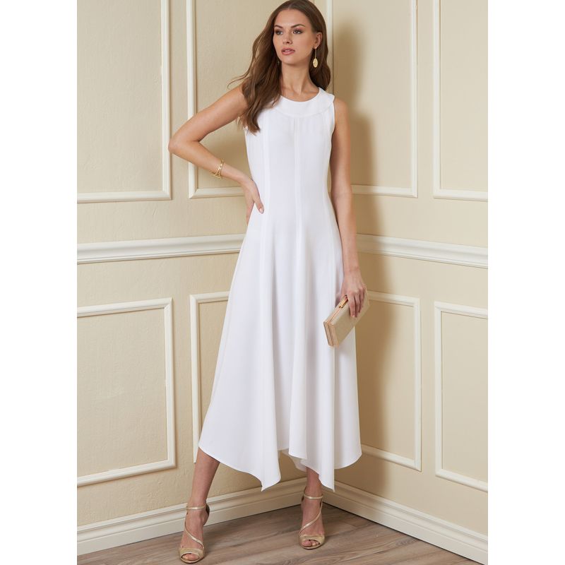 Patron Vogue 1878 A5 - Robe cintrée puis évasée