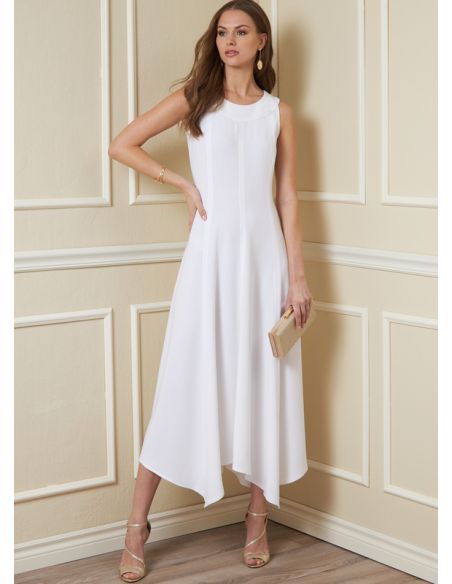 Patron Vogue 1878 A5 - Robe cintrée puis évasée