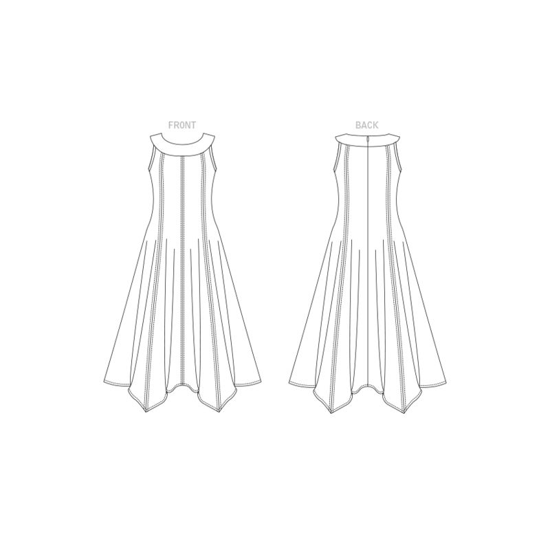 Patron Vogue 1878 E5 - Robe cintrée puis évasée