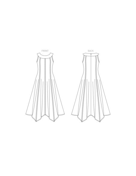 Patron Vogue 1878 E5 - Robe cintrée puis évasée