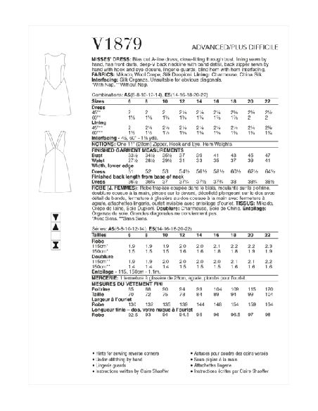 Patron Vogue 1879 A5 - Robe style trapèze