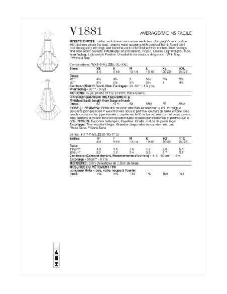 Patron Vogue 1881 ZZ - Robe à dos nu