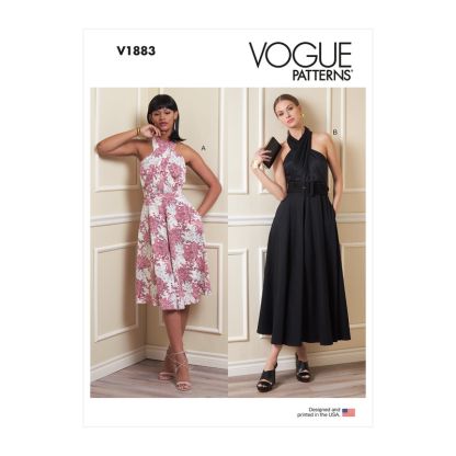 Patron Vogue 1883 A5 - Robe entrecroisée à dos nu
