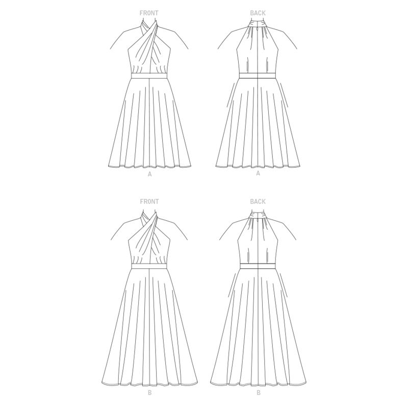 Patron Vogue 1883 A5 - Robe entrecroisée à dos nu