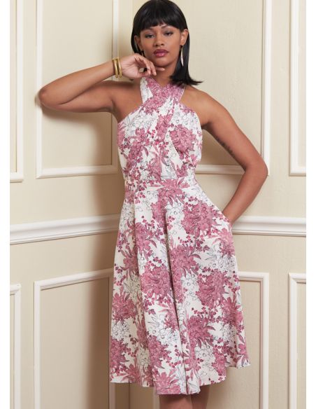 Patron Vogue 1883 A5 - Robe entrecroisée à dos nu