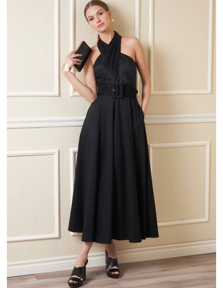 Patron Vogue 1883 A5 - Robe entrecroisée à dos nu