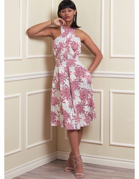 Patron Vogue 1883 A5 - Robe entrecroisée à dos nu