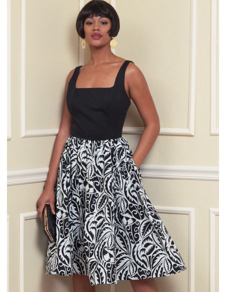 Patron Vogue 1884 A5 - Robe disponible pour tailles de bonnet A à D