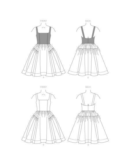 Patron Vogue 1884 E5 - Robe disponible pour tailles de bonnet A à D