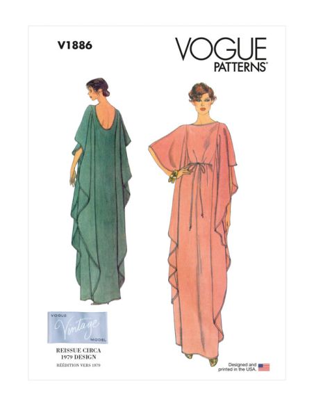 Patron Vogue 1886 A - Caftan large et fluide