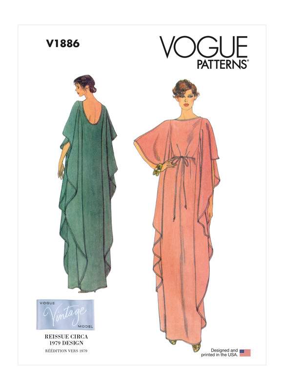 Patron Vogue 1886 A - Caftan large et fluide