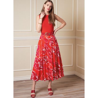 Patron Vogue 1890 A5 - Jupes évasées avec ceinture en forme 2