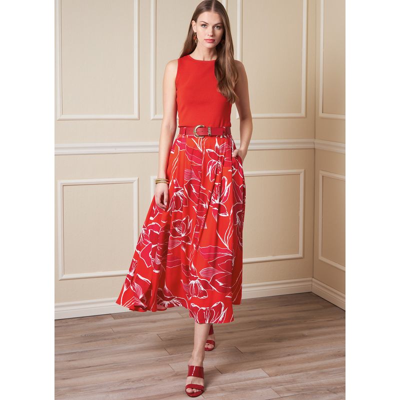 Patron Vogue 1890 A5 - Jupes évasées avec ceinture en forme